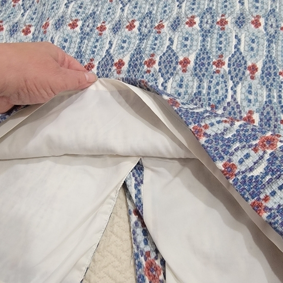 LOFT Blue red Career Knee Length Skirt Size 6 - Picture 7 of 13